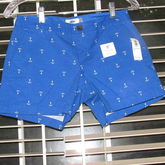 NWT OLD NAVY Blue White Anchor Shorts Size 0 - Picture 1 of 4